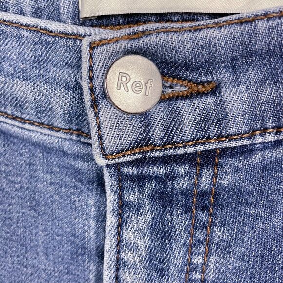 Reformation Jeans Size 27 Blue Denim High & Skinny Rhine Wash Distressed Biker - Picture 7 of 16